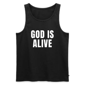 God Is Alive - Christian Quotes - Men's Premium Organic Tank Top - black - Front - Michal (187cm)