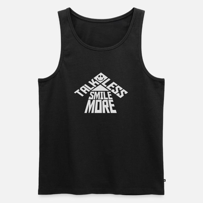 talk less smile more - Männer Premium Bio Tank Top - Schwarz