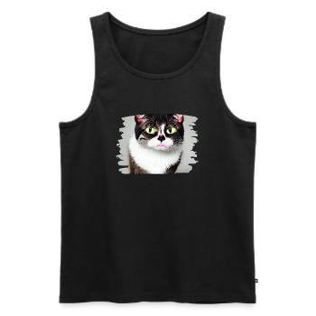 Cracy cat5 - Männer Premium Bio Tank Top - Schwarz - Vorne - Michal (187cm)