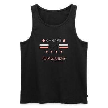 Canapé Télé, rien glandé - Débardeur bio Premium Homme - noir - Devant - Michal (187cm)