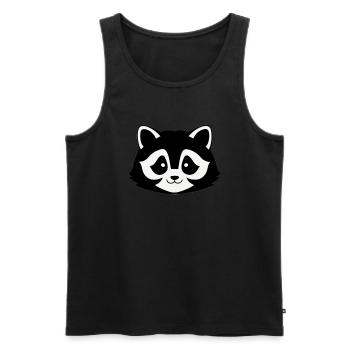 Ratons laveurs Mignon Dessin animé Raton laveur 34 - Débardeur bio Premium Homme - noir - Devant - Michal (187cm)