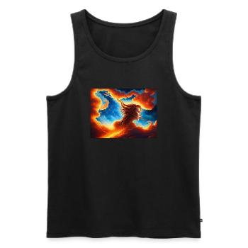 blue red sky with a woman illustration - Men's Premium Organic Tank Top - black - Front - Michal (187cm)
