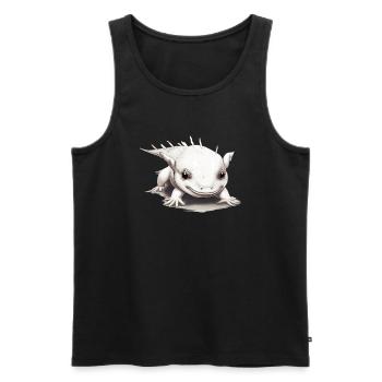Little Baby Axolotl looks cute and cuddly - Men's Premium Organic Tank Top - black - Front - AI Model Male 178 light (178cm)
