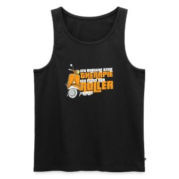 Retro Roller Therapie Motorroller Scooter Geschenk - Männer Premium Bio Tank Top - Schwarz - Vorne - AI Model Male 178 light (178cm)