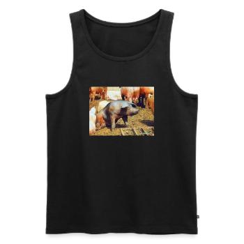 Cochon alors ! - Débardeur bio Premium Homme - noir - Devant - Michal (187cm)