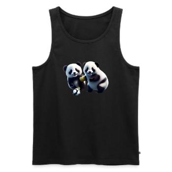 Panda freunde - Männer Premium Bio Tank Top - Schwarz - Vorne - Michal (187cm)