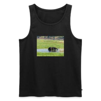 Paysage dans le parc national de Chobe sur l’île de Sedudu - Débardeur bio Premium Homme - noir - Devant - Michal (187cm)
