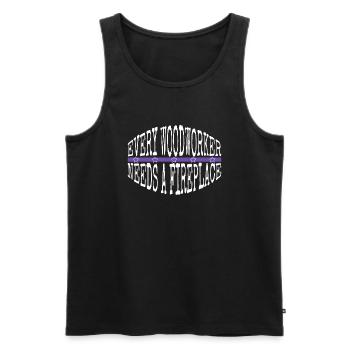 woodworking union carpenter tshirts felling - Männer Premium Bio Tank Top - Schwarz - Vorne - Michal (187cm)