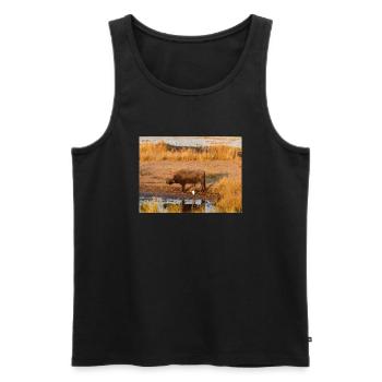 African herd of Cape buffalo Namibia Africa - Men's Premium Organic Tank Top - black - Front - AI Model Male 178 light (178cm)