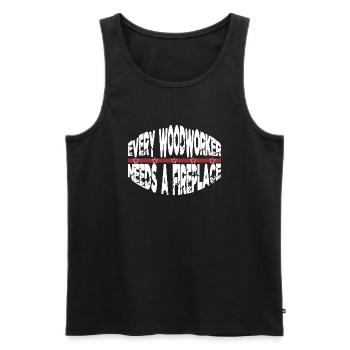 Present Idea Hearbeat Union Carpenter Tshirts - Men's Premium Organic Tank Top - black - Front - AI Model Male 178 light (178cm)