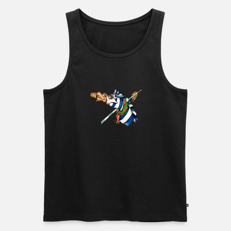 Saufendes Pferd gesp - Männer Premium Bio Tank Top - Schwarz