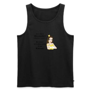 Mein Zahndoktor versteht mich - Männer Premium Bio Tank Top - Schwarz - Vorne - AI Model Male 178 light (178cm)
