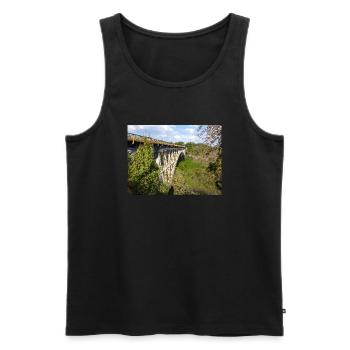 Victoria Falls Bridge near the Victoria Falls - Men's Premium Organic Tank Top - black - Front - AI Model Male 178 light (178cm)