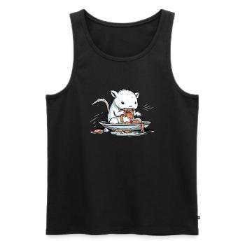 Axolotl mangeur de nouilles - Débardeur bio Premium Homme - noir - Devant - AI Model Male 178 light (178cm)
