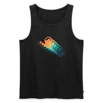 Vintage watering - Men's Premium Organic Tank Top - black - Front - Michal (187cm)