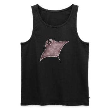 "Manta", Boho Line Art Design, Series "Ocean" - Men's Premium Organic Tank Top - black - Front - AI Model Male 178 light (178cm)