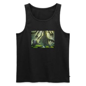 Whispering trees - Men's Premium Organic Tank Top - black - Front - AI Model Male 178 light (178cm)