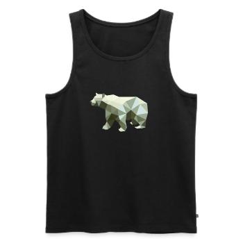 Bear, Polygon, Angular, Hiking, Trees, Animal, Mountains, Nature - Men's Premium Organic Tank Top - black - Front - AI Model Male 178 light (178cm)