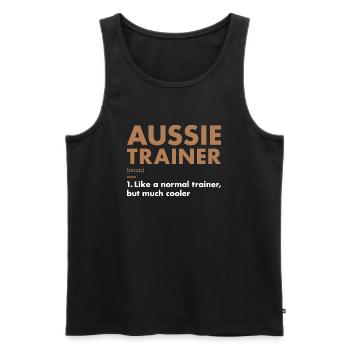 Dog Aussie Trainer Definition - Men's Premium Organic Tank Top - black - Front - AI Model Male 178 light (178cm)