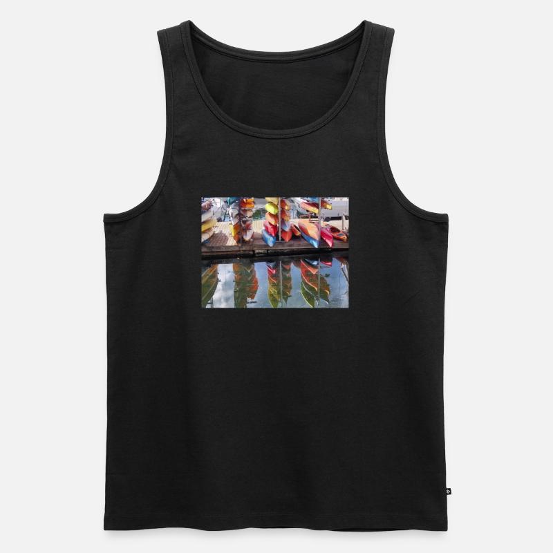 Kajak - Männer Premium Bio Tank Top - Schwarz