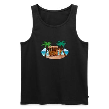 Tiki Combi - Débardeur bio Premium Homme - noir - Devant - Michal (187cm)