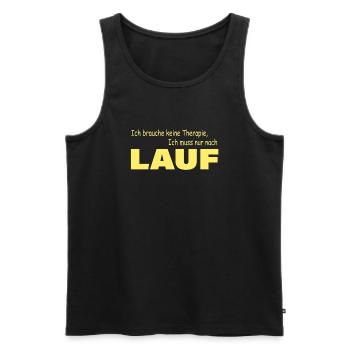 Therapie LAUF - Männer Premium Bio Tank Top - Schwarz - Vorne - Michal (187cm)