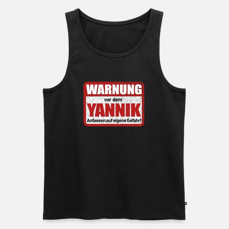 Yannik Name Lustiges Warnschild - Männer Premium Bio Tank Top - Schwarz