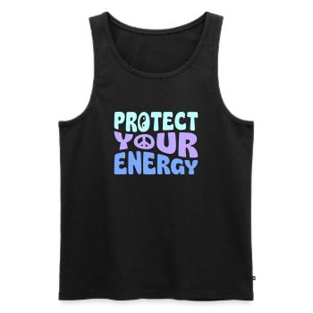 Protect Your Energy - Männer Premium Bio Tank Top - Schwarz - Vorne - AI Model Male 178 light (178cm)