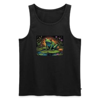 Frosch - Männer Premium Bio Tank Top - Schwarz - Vorne - Michal (187cm)