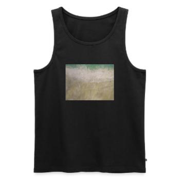 Welle trifft Strand - Männer Premium Bio Tank Top - Schwarz - Vorne - Michal (187cm)
