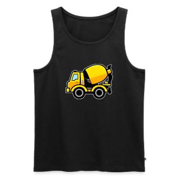 Bétonnière jaune - Débardeur bio Premium Homme - noir - Devant - Michal (187cm)