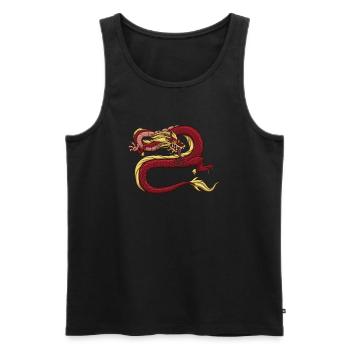 Roter chinesischer Drache - Männer Premium Bio Tank Top - Schwarz - Vorne - AI Model Male 178 light (178cm)