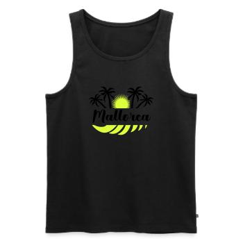 Majorca - Men's Premium Organic Tank Top - black - Front - AI Model Male 178 light (178cm)
