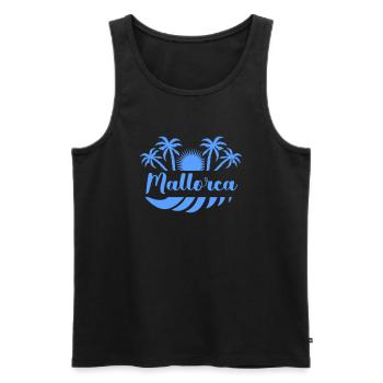 Majorca - Men's Premium Organic Tank Top - black - Front - AI Model Male 178 light (178cm)