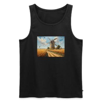 Windmühle - Männer Premium Bio Tank Top - Schwarz - Vorne - AI Model Male 178 light (178cm)