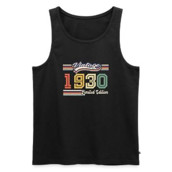 1930-Geburtstagsgeschenk. Fantastisch seit 1930 - Männer Premium Bio Tank Top - Schwarz - Vorne - AI Model Male 178 light (178cm)
