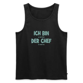 Ich bin der Chef - Lustiger Spruch - Mann - Frau - Männer Premium Bio Tank Top - Schwarz - Vorne - AI Model Male 178 light (178cm)
