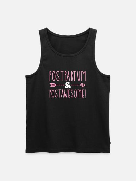 Postpartum & Postawesome - Männer Premium Bio Tank Top - Schwarz