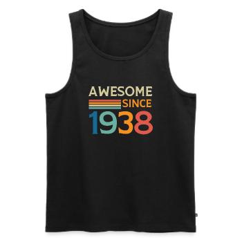 Awesome since 1938 - Men's Premium Organic Tank Top - black - Front - AI Model Male 178 light (178cm)