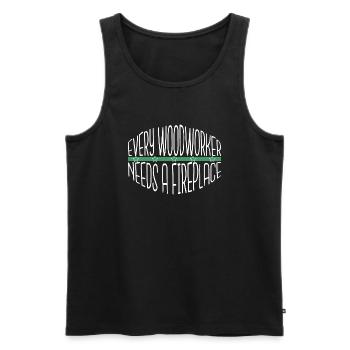 Meilleur Charpentier Blagues Tshirts Ébéniste Plombier - Débardeur bio Premium Homme - noir - Devant - Michal (187cm)