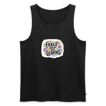 lebensfreude - Männer Premium Bio Tank Top - Schwarz - Vorne - Michal (187cm)