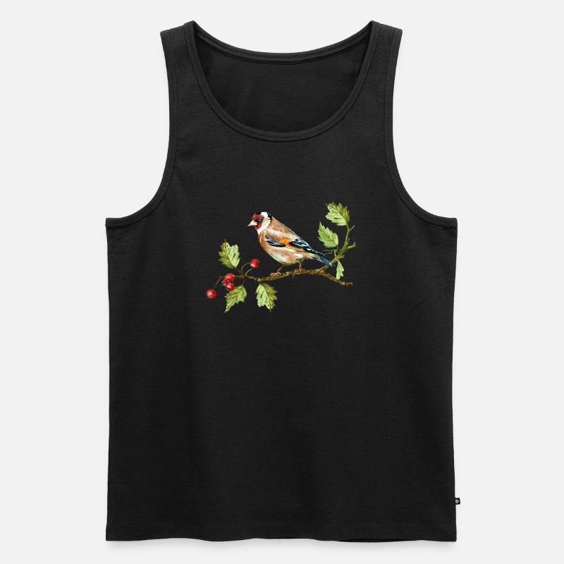 Bunter Vogel - Männer Premium Bio Tank Top - Schwarz