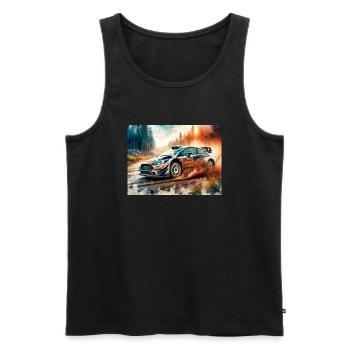 Rallye-Auto - Männer Premium Bio Tank Top - Schwarz - Vorne - AI Model Male 178 light (178cm)