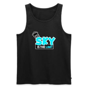 Himmel/ Colo Blau - Männer Premium Bio Tank Top - Schwarz - Vorne - Michal (187cm)