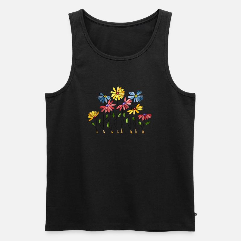 Blumen - Männer Premium Bio Tank Top - Schwarz