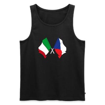 Drapeau de l’Italie, République tchèque - Débardeur bio Premium Homme - noir - Devant - Michal (187cm)