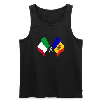 Drapeau de l’Italie, Moldavie - Débardeur bio Premium Homme - noir - Devant - Michal (187cm)