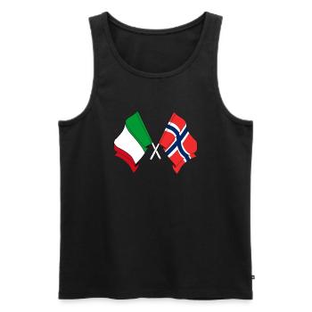 Flag of Italy, Norway - Men's Premium Organic Tank Top - black - Front - AI Model Male 178 light (178cm)