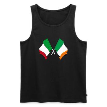 Flag of Italy, Ireland - Men's Premium Organic Tank Top - black - Front - Michal (187cm)