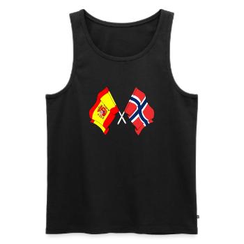 Flagge von Spanien, Norwegen - Männer Premium Bio Tank Top - Schwarz - Vorne - AI Model Male 178 light (178cm)